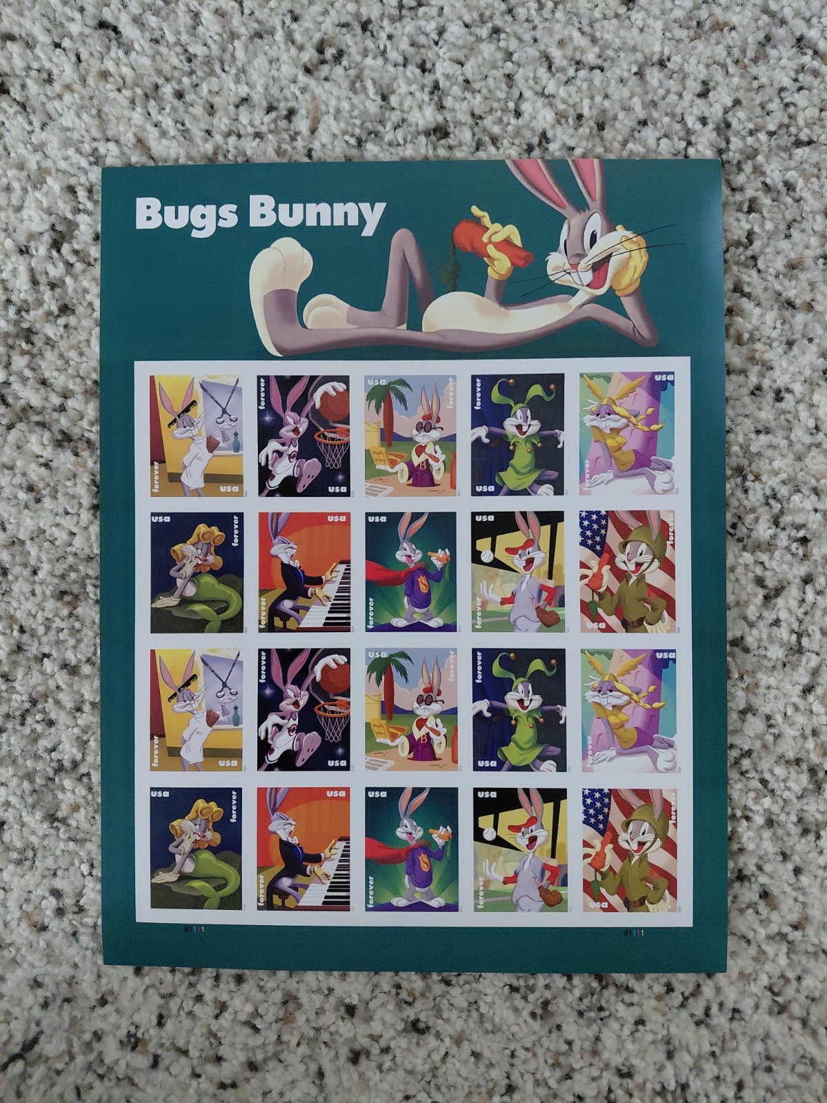 Bugs Bunny 2020 USPS Forever Stamps Sheet - 20 Stamps MNH Bugs Bunny 2020 USPS Forever Stamps Sheet - 20 Stamps MNH