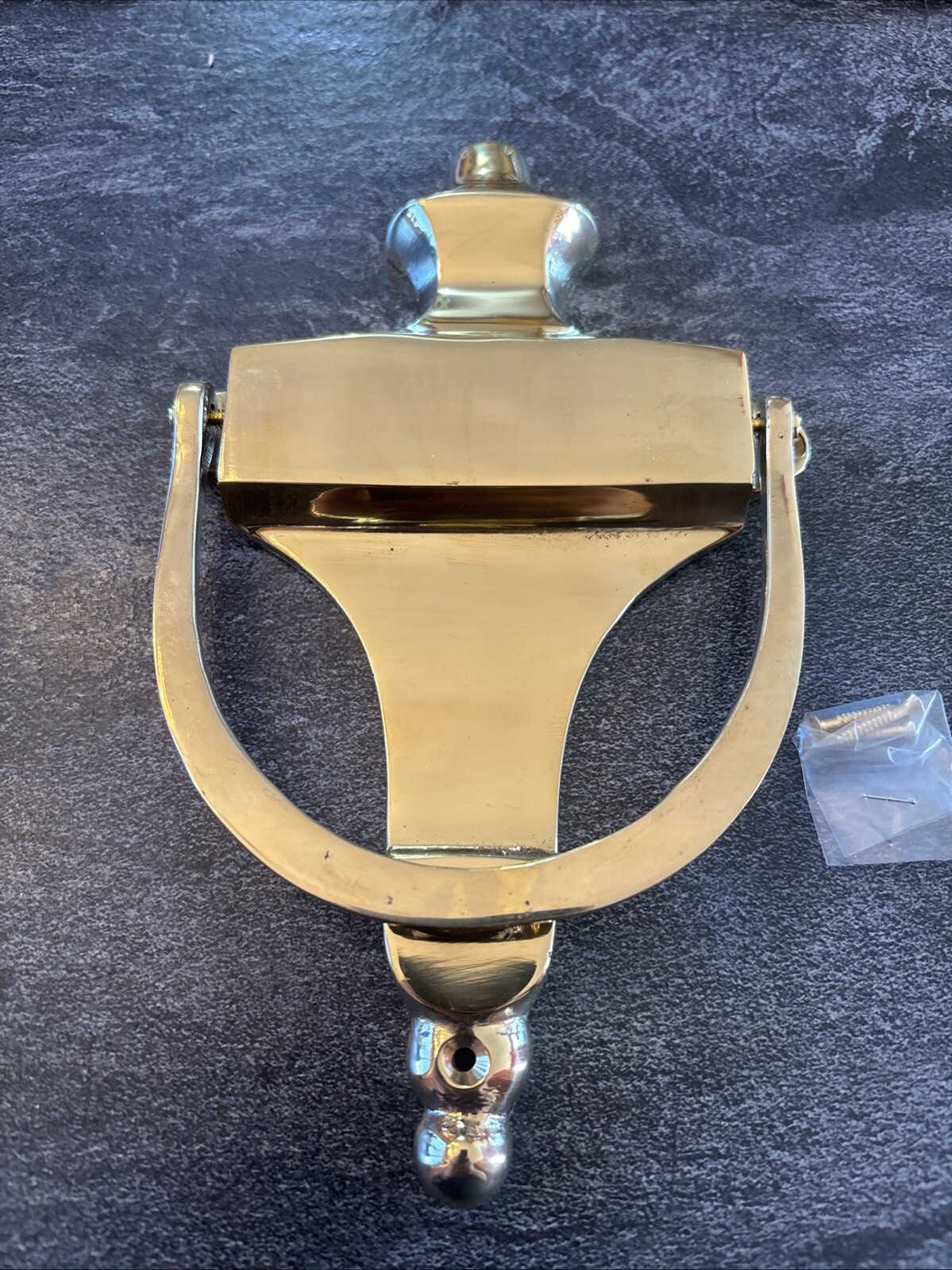 Vintage Solid Brass Doorknocker Engravable ? #T