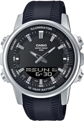 Casio AMW-880-1AV World Time Ana-Digi Watch Black 47mm 5ATM