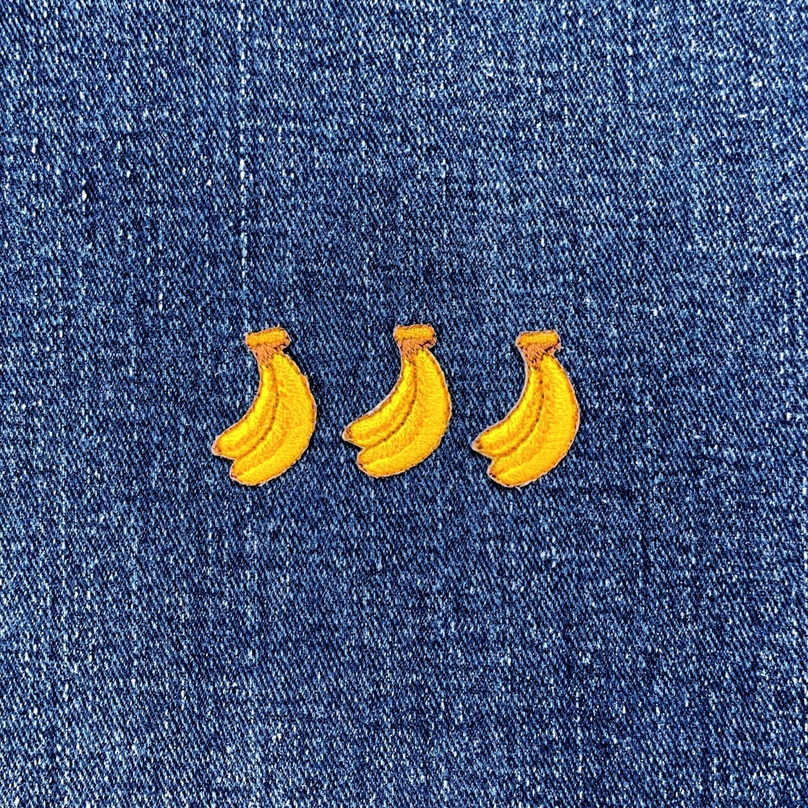 3-Pack Banana Applique Patch - Mini Embroidered Fruit Badge 7/8\