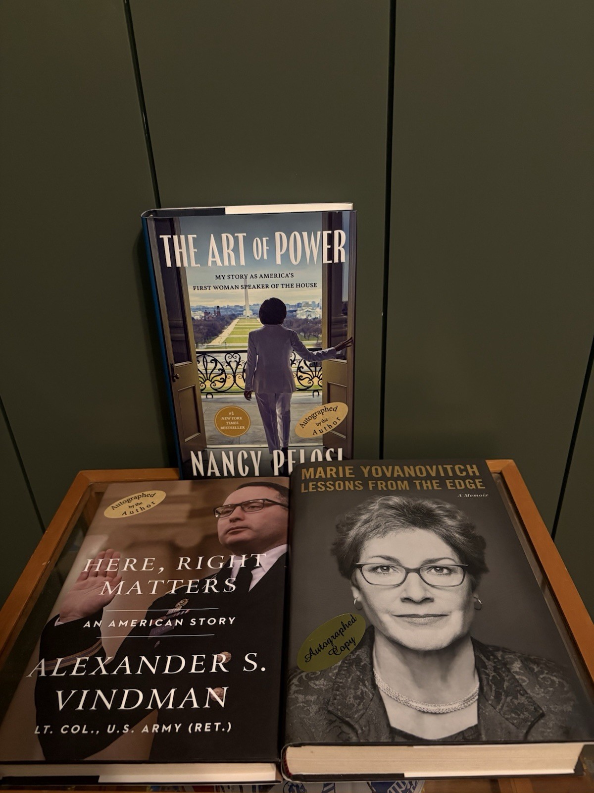 Signed Book Lot of Nancy Pelosi Marie Yovanovitch & Alexander Vindman. HC/DJ VG