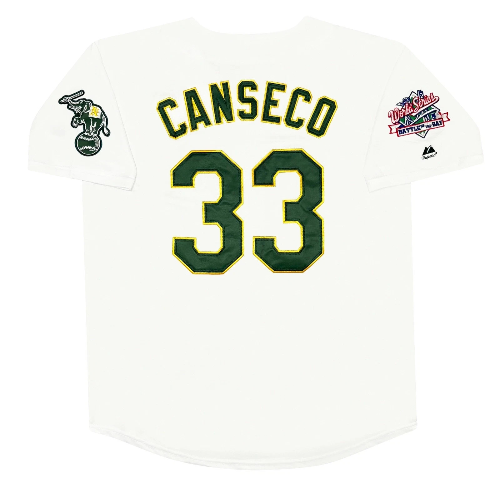 Jose Canseco Oakland Athletics 1989 World Series Home White Jersey Men's (L-XL)