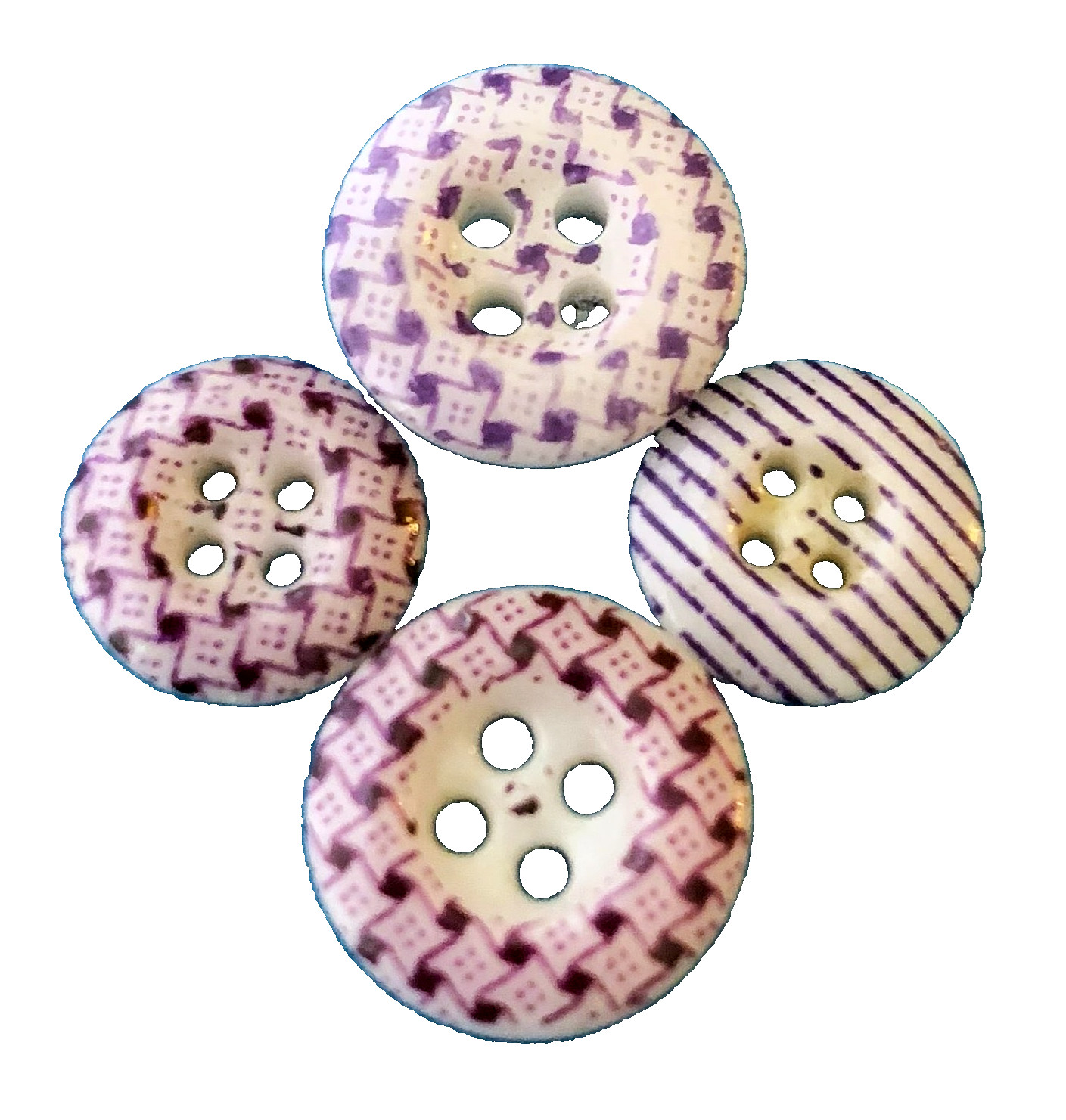 Antique Calico China Buttons Antique Calico China Buttons