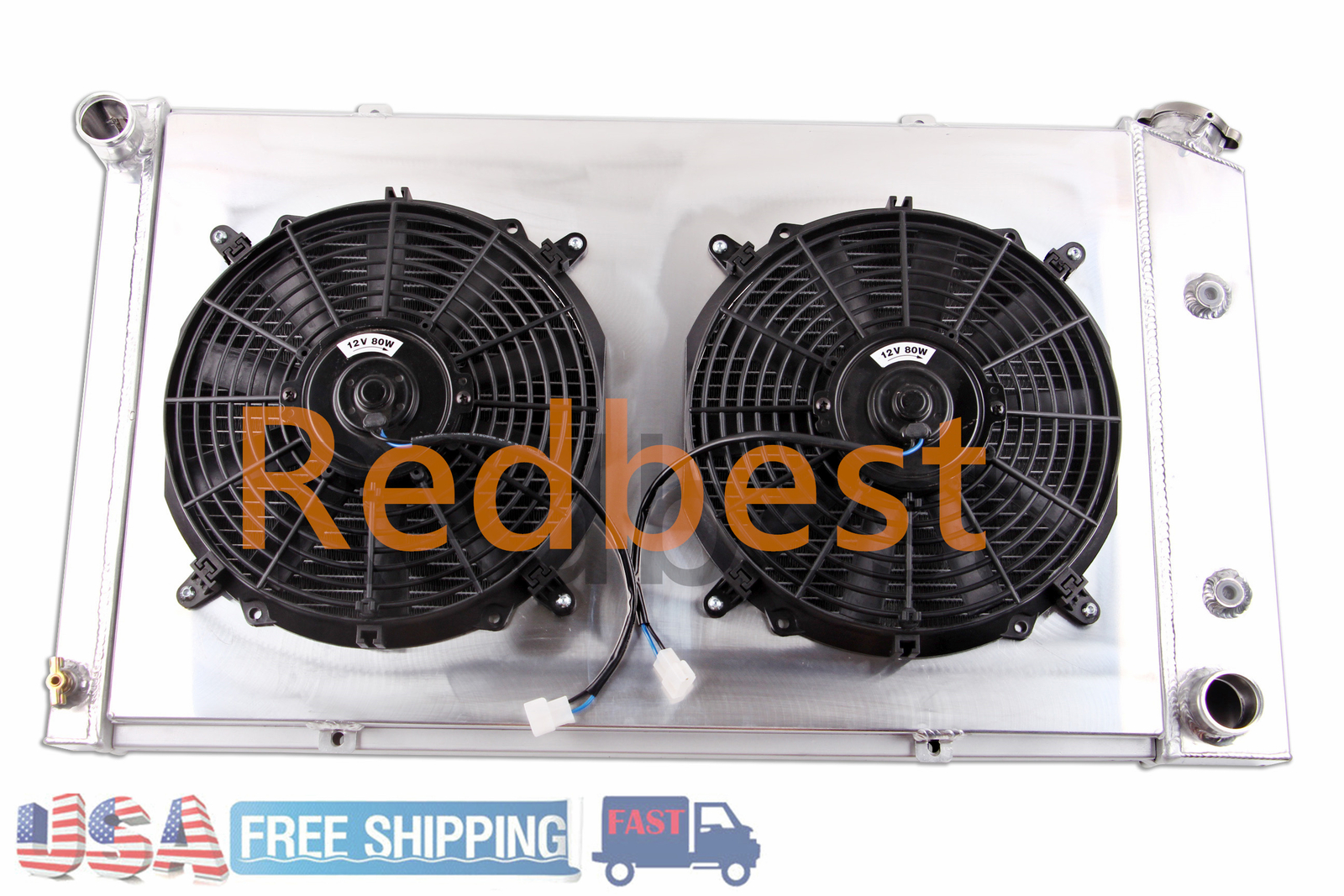 Full Alu 3Row Radiator+Shroud+Fan 1970-81 Pontiac Firebird Trans Am V8 4.3/7.5L