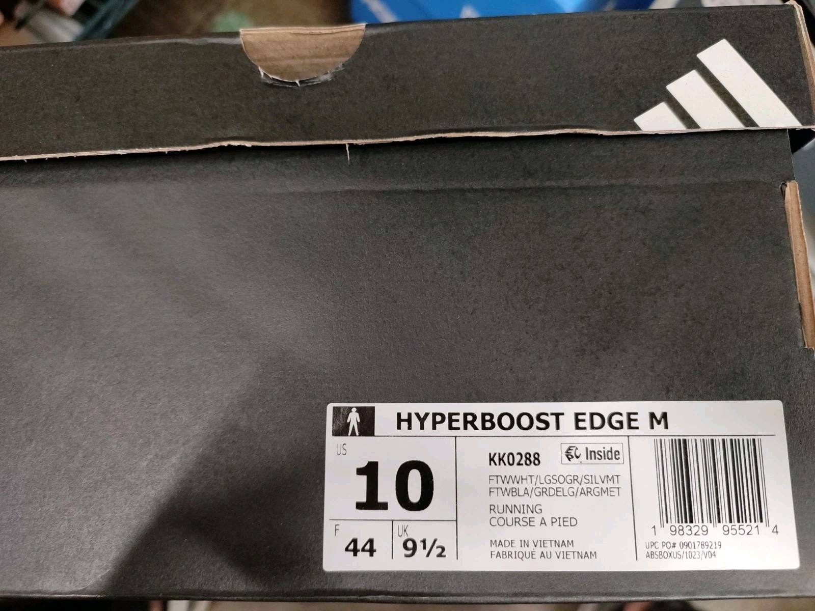 Adidas HYPERBOOST EDGE White Light Grey Silver (KK0288) Men\'s Size 10 NIB