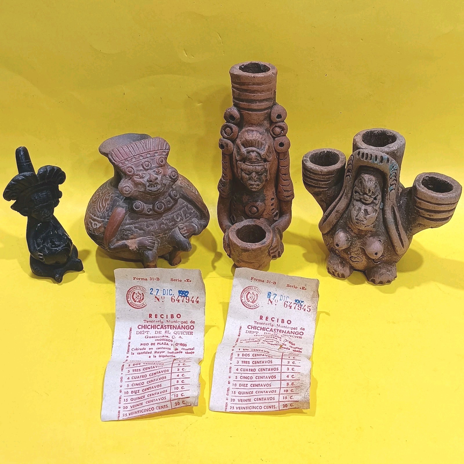 Lot Of Vintage Terracotta Clay Figures, Aztec Mayan Incan Mexican Pre Columbian?