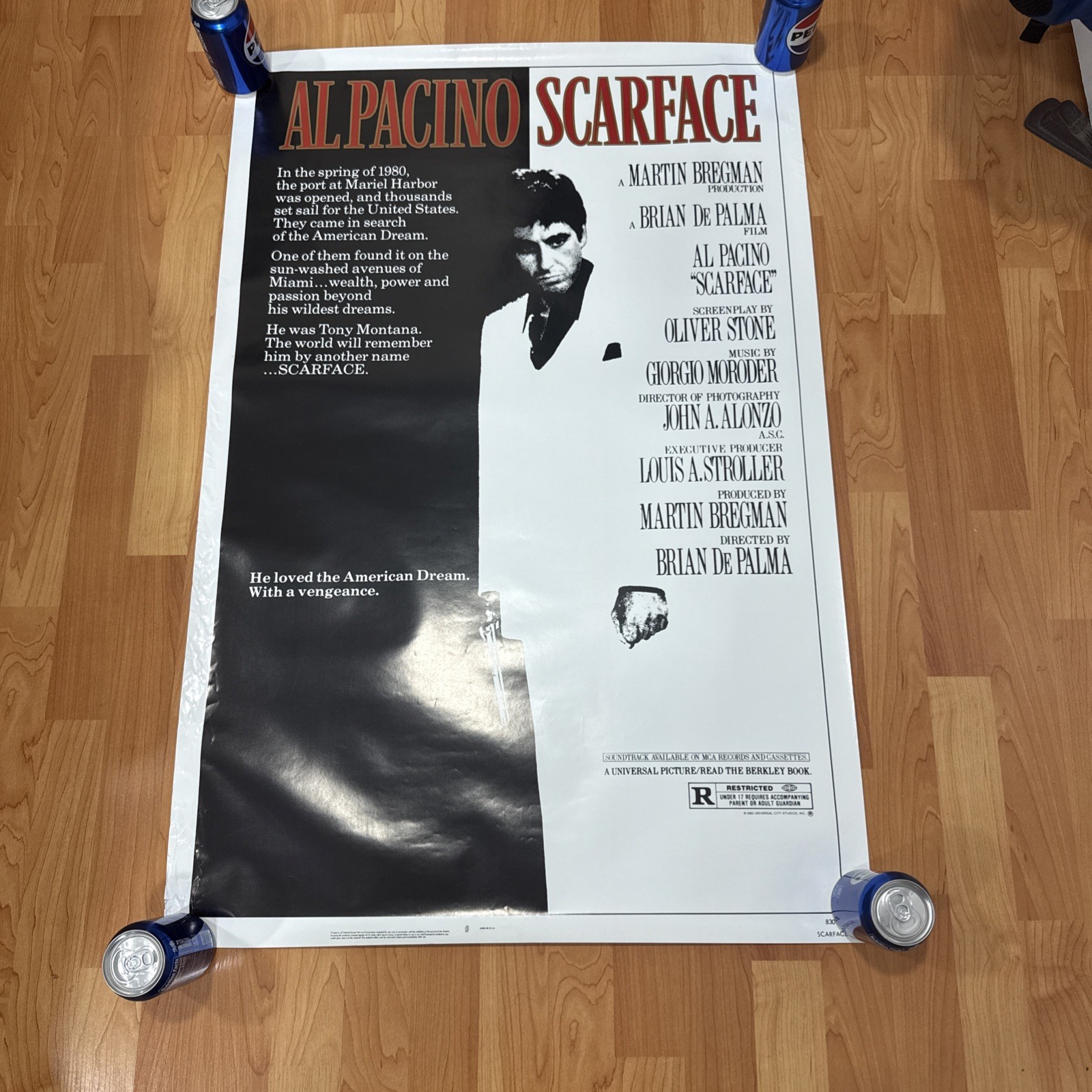 SCARFACE ORIGINAL ROLLED 27X41 MOVIE POSTER 1983 AL PACINO MICHELLE PFEIFFER