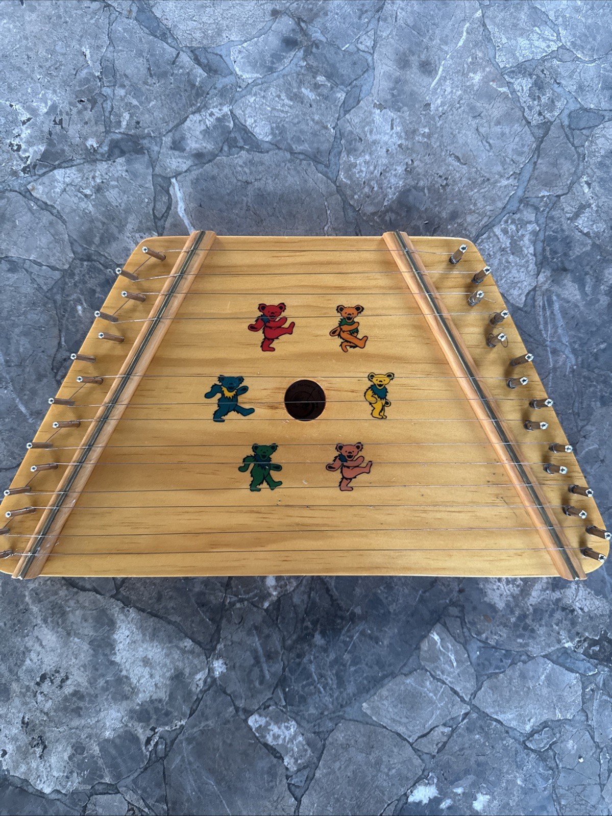 Insanely RARE Grateful Dead Dancing Bears Wooden Lap Harp Deadhead 2014 Insanely RARE Grateful Dead Dancing Bears Wooden Lap Harp Deadhead 2014