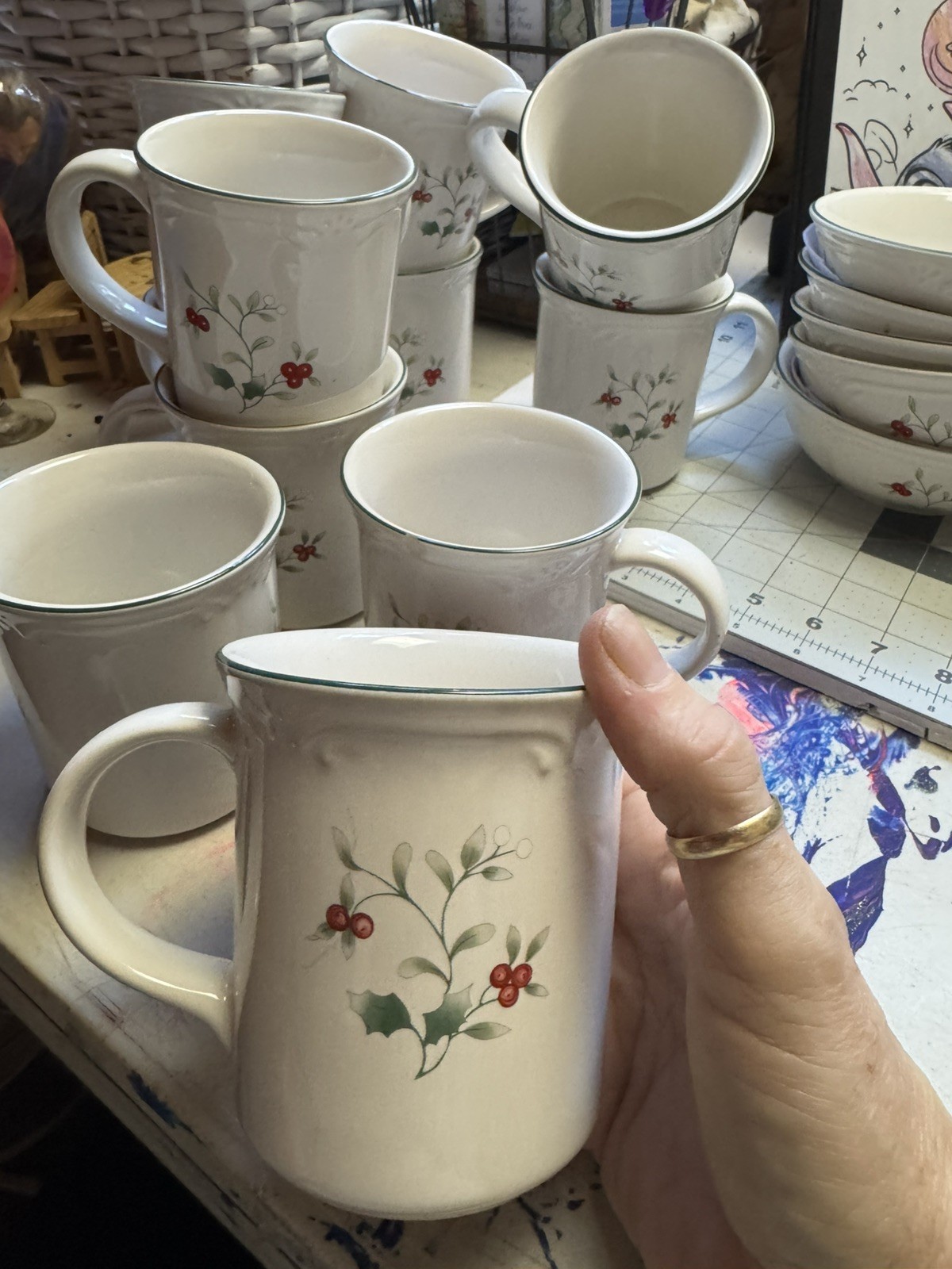 10 Vintage Pfaltzgraff Winterberry 4\ 10 Vintage Pfaltzgraff Winterberry 4\