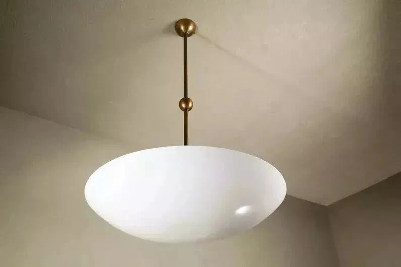 Elegant Mid Century Modern Raw Brass Ceiling Flush Mount Pendant Light Fixture Elegant Mid Century Modern Raw Brass Ceiling Flush Mount Pendant Light Fixture