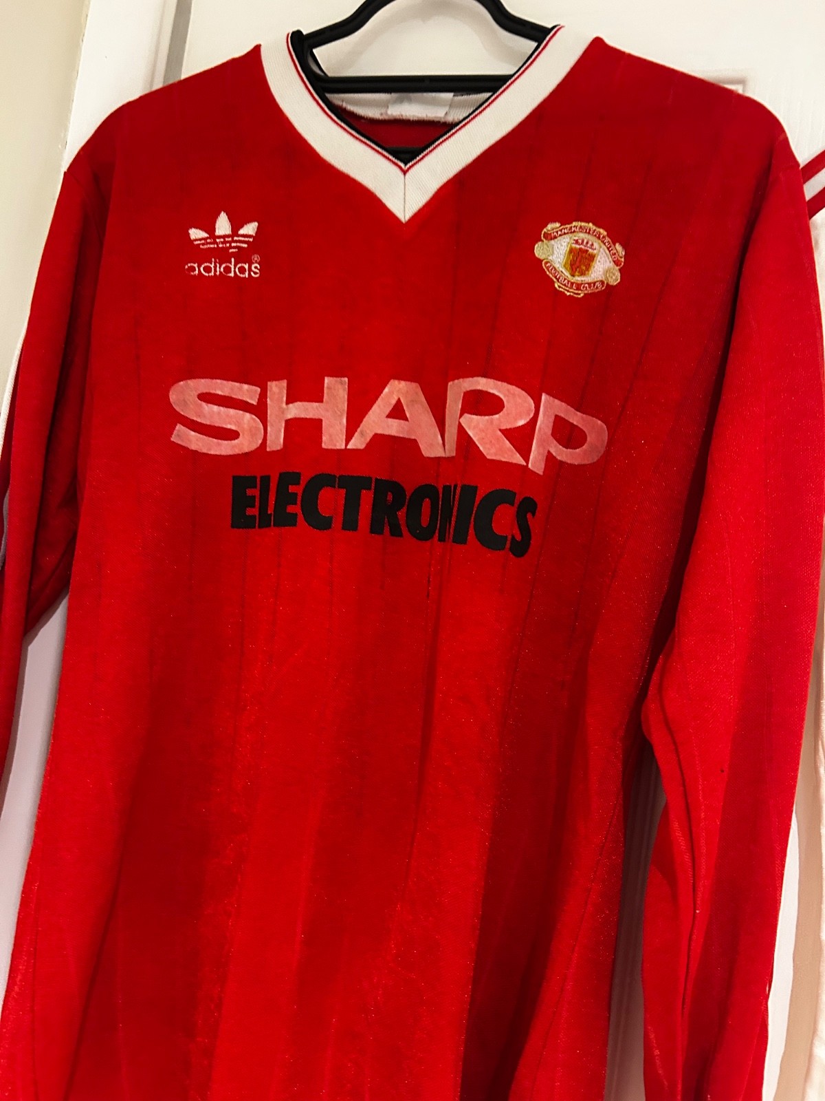Vintage Manchester United Adidas Shirt No15 Sharp Electronics Retro Football