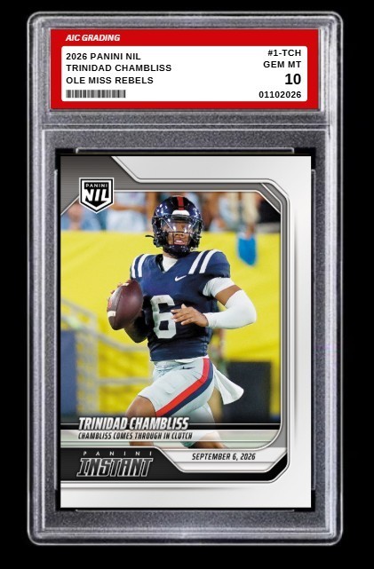 2026 Panini NIL Trinidad Chambliss Rookie Card #1-TCH Ole Miss Rebels Graded 10 2026 Panini NIL Trinidad Chambliss Rookie Card #1-TCH Ole Miss Rebels Graded 10