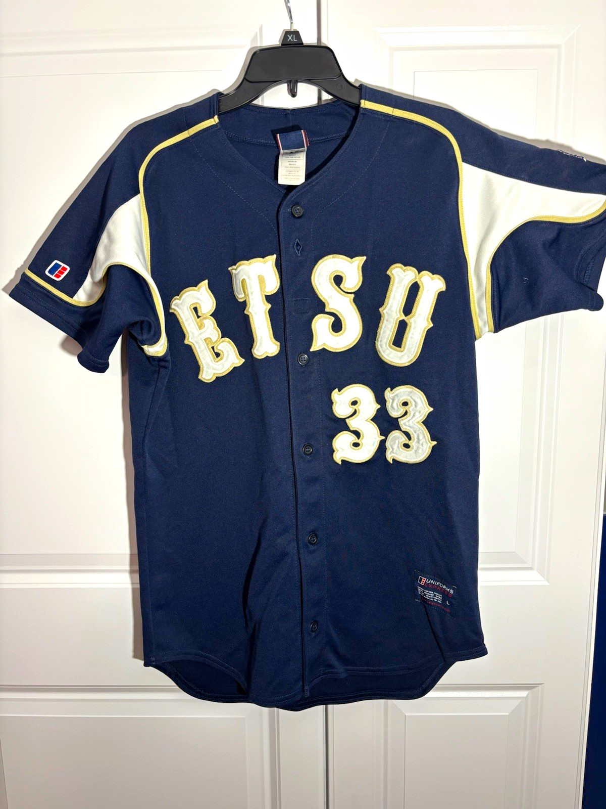 Game Used ETSU Buccaneers Baseball Jersey #33 Large SoCon Southern Conference