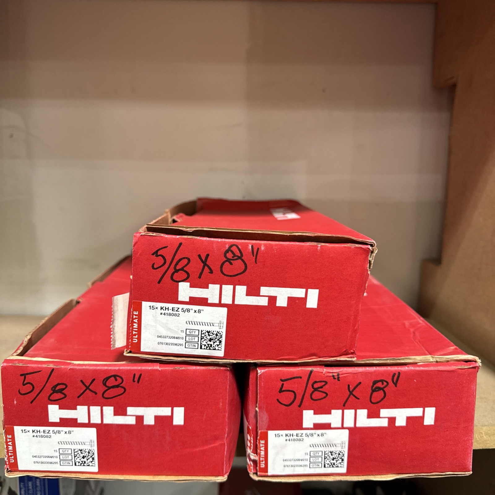 HILTI 15x  KH- EZ 5/8”x8” (3 BX Available ) 15 pc per Box