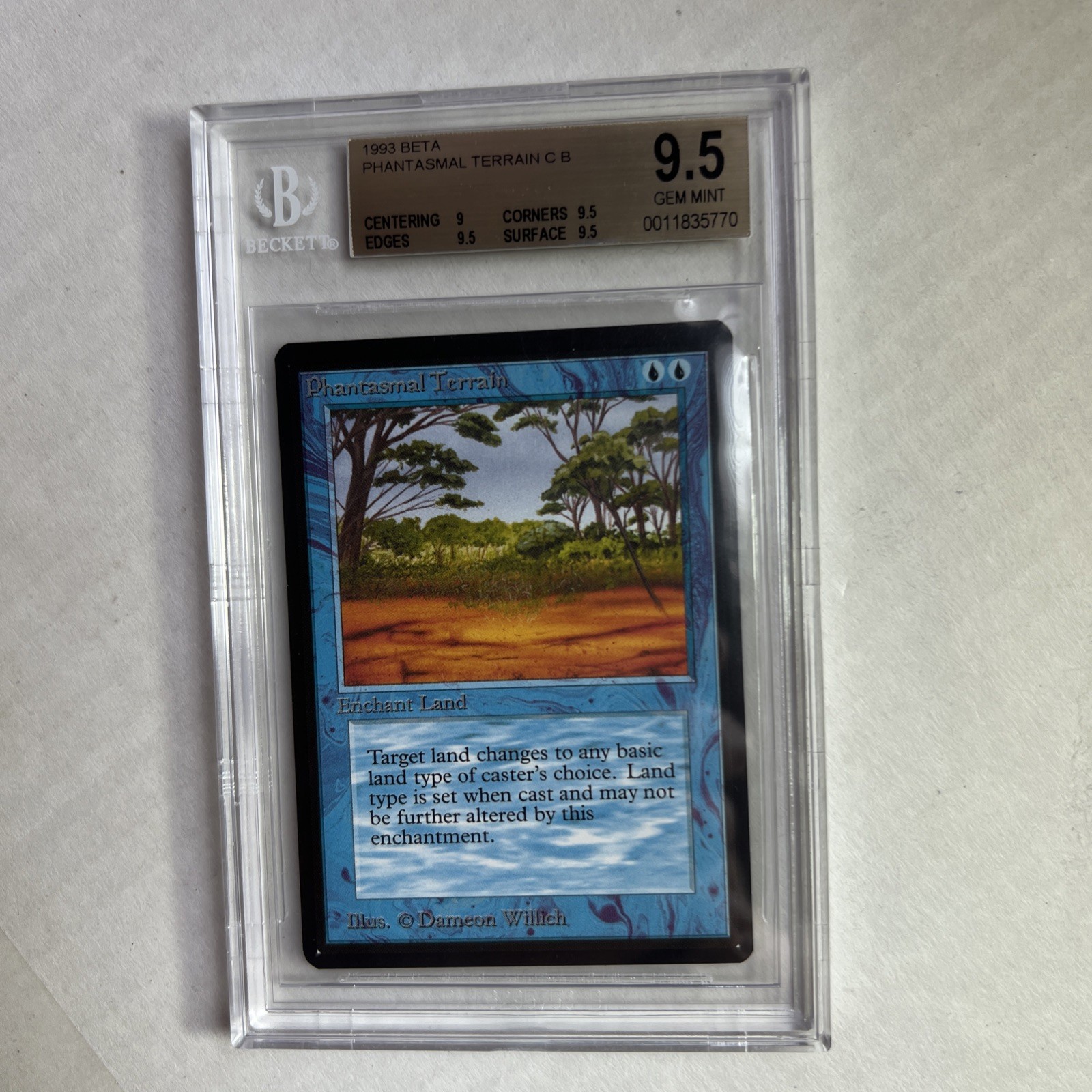 MTG Beta Phantasmal Terrain BGS 9.5 GEM MINT (9.5 centering) 1993