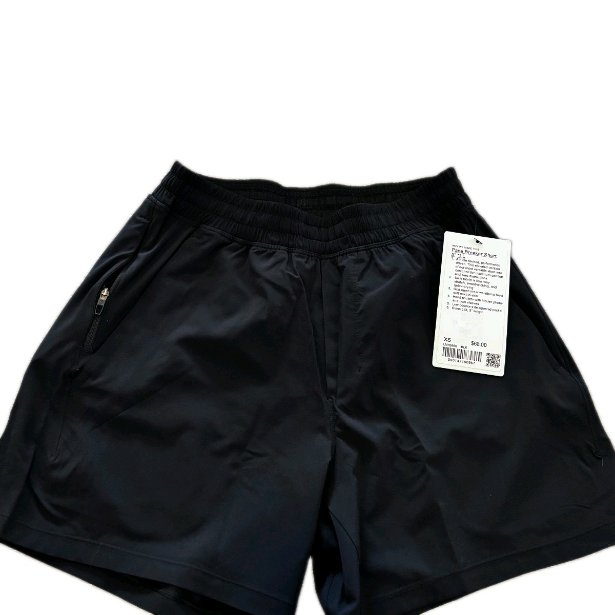 Black Athletic Shorts Lululemon Pace Breaker Short 5 *Lined Men\'s NWT Size Xs