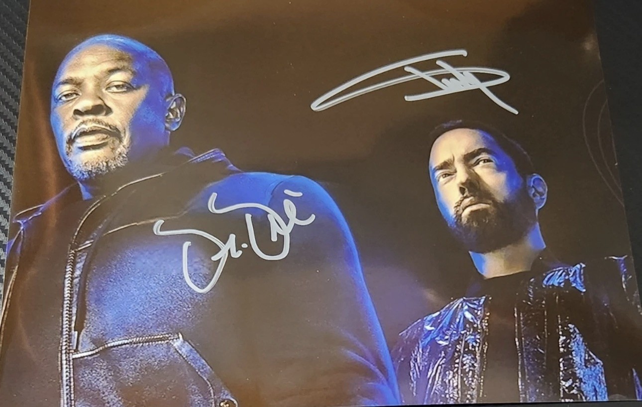 Eminem Dr Dre Signed 8x10 with COA Eminem Dr Dre Signed 8x10 with COA