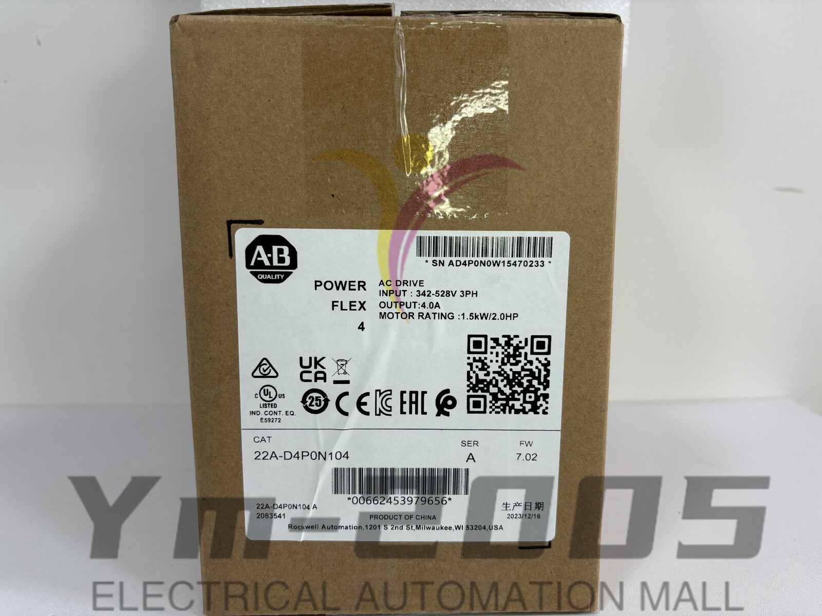 22A-D4P0N104 Allen-Bradley Powerflex 4 1.5KW 2HP AC Drive 22AD4P0N104 US STOCK