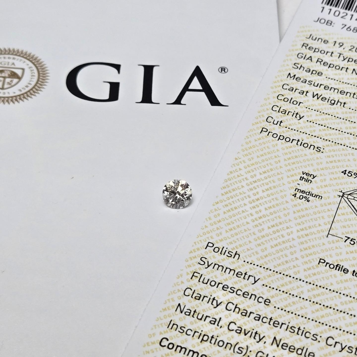 GIA Certified Natural .88 Ct Round Brilliant Cut I / SI1 Clarity Loose Diamond