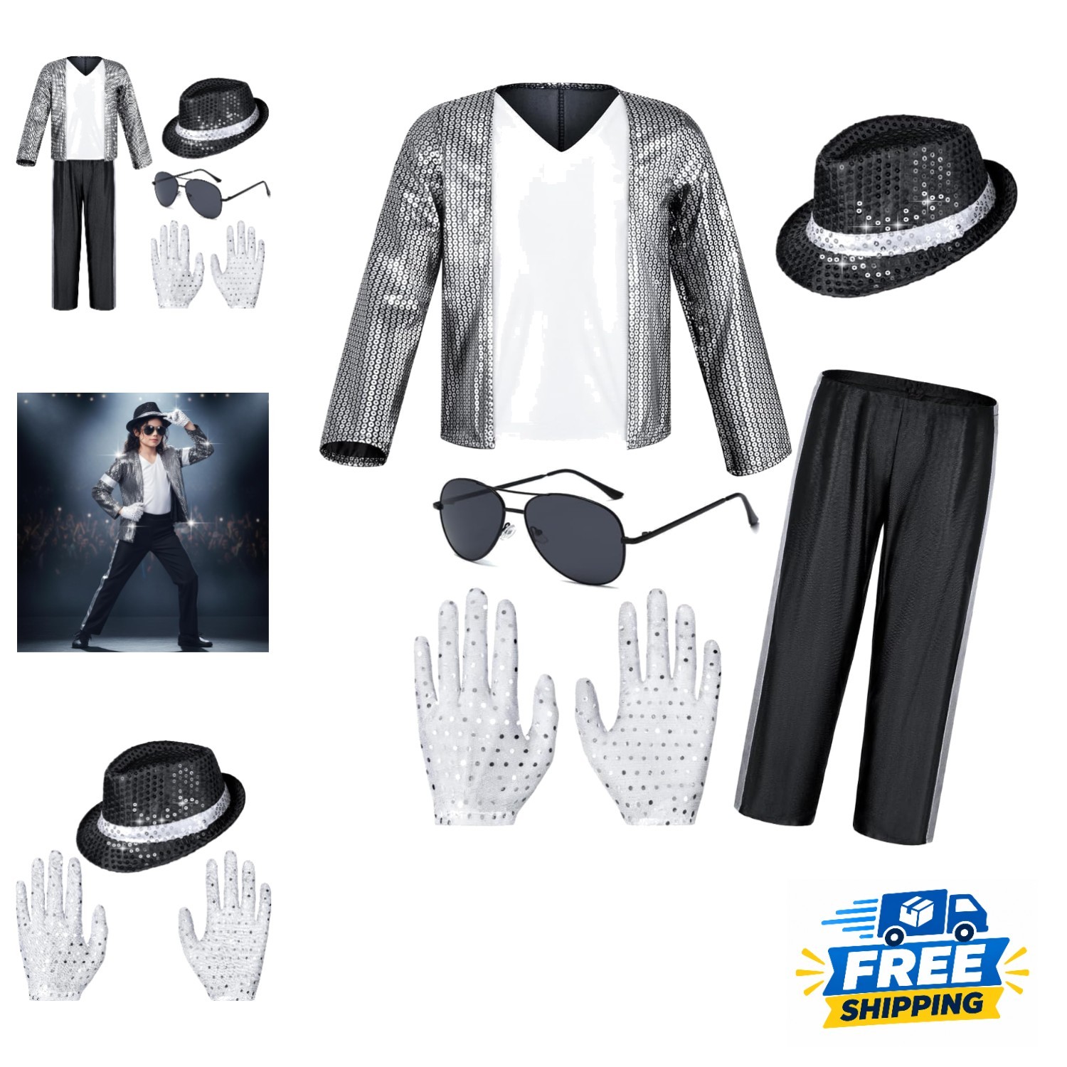 Unique 80s 90s Dance Star Costume for Kids - Sequin Shirt & Accessories Unique 80s 90s Dance Star Costume for Kids - Sequin Shirt & Accessories