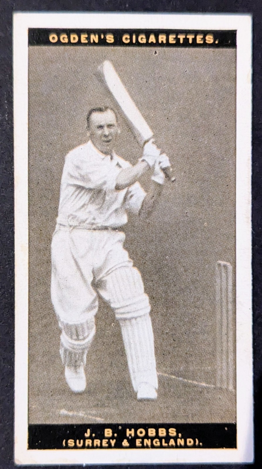 1928 Ogden's Australian Test Cricketers 1928-29 Cigarette Card Jack Hobbs 