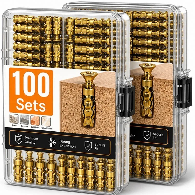 50/100Sets Metal Expansion Tube Self Tapping Screws Sets Drilling Plug 6×14mm 50/100Sets Metal Expansion Tube Self Tapping Screws Sets Drilling Plug 6×14mm
