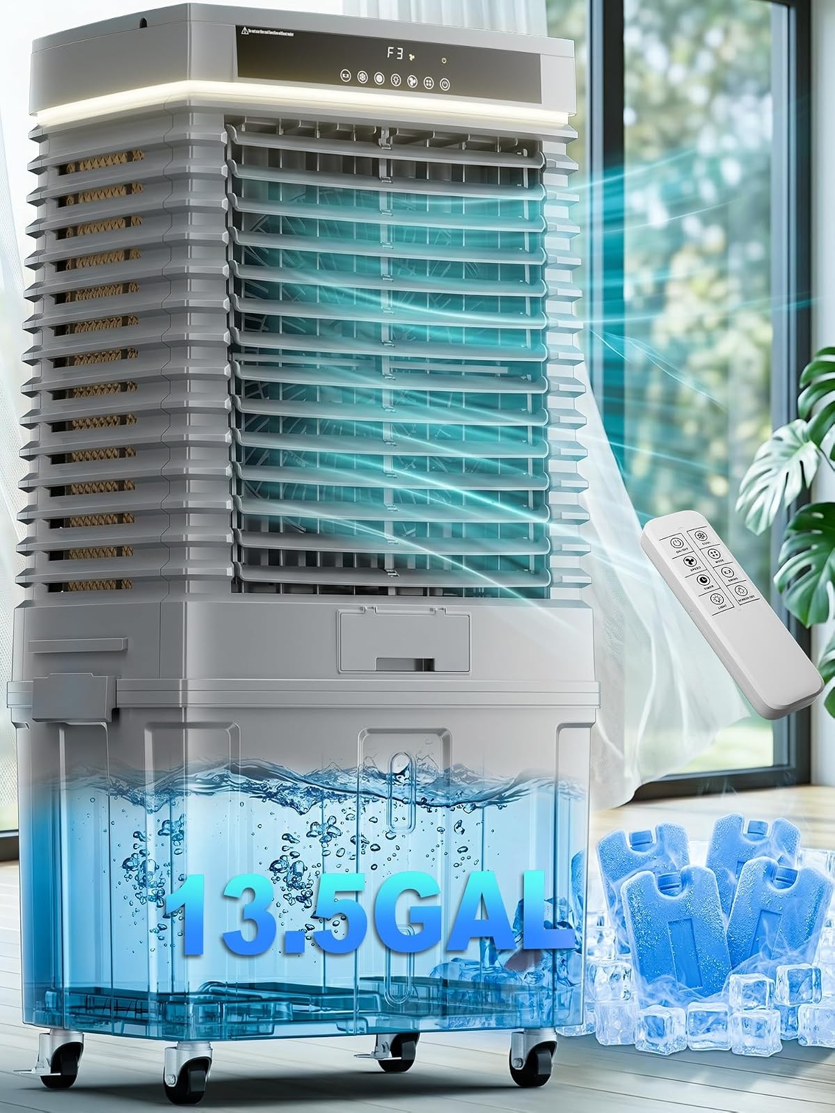 Uthfy 4000CFM Swamp Cooler 13.5Gal 12H Timer