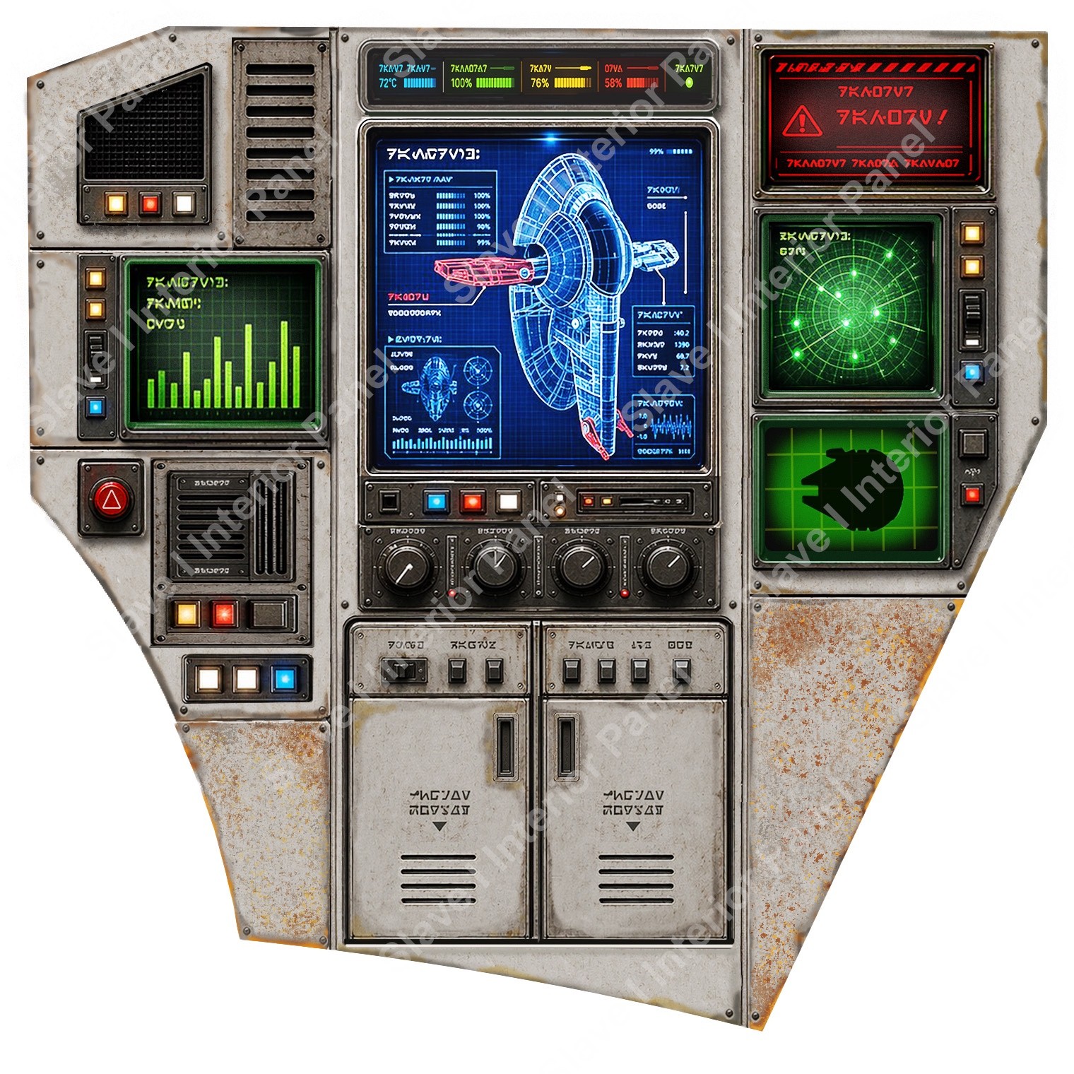 Custom Interior Panel for Vtg 1981 Kenner Star Wars ESB Boba Fett\'s Slave I