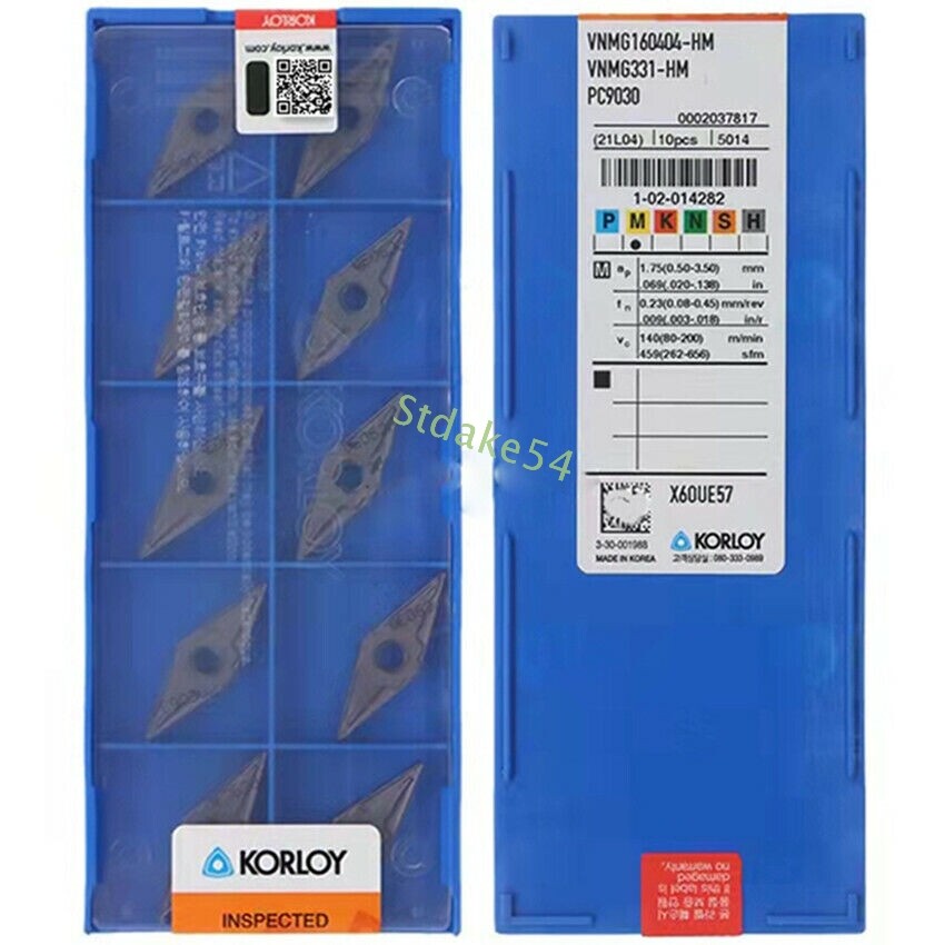 VNMG160404-HM PC9030 VNMG331-HM PC9030 KORLOY 10pcs CNC Carbide Inserts Original