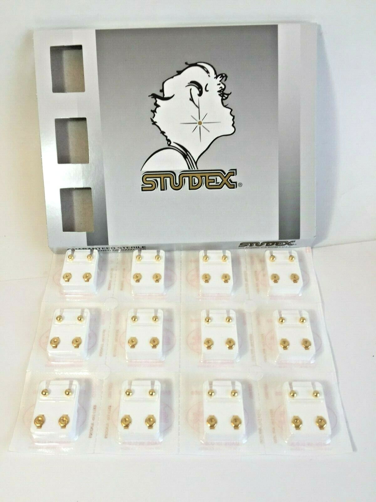 Studex Sterilized Ear Piercing Stud 4MM * Regular * Gold Plated * 12 Pairs R200Y Studex Sterilized Ear Piercing Stud 4MM * Regular * Gold Plated * 12 Pairs R200Y