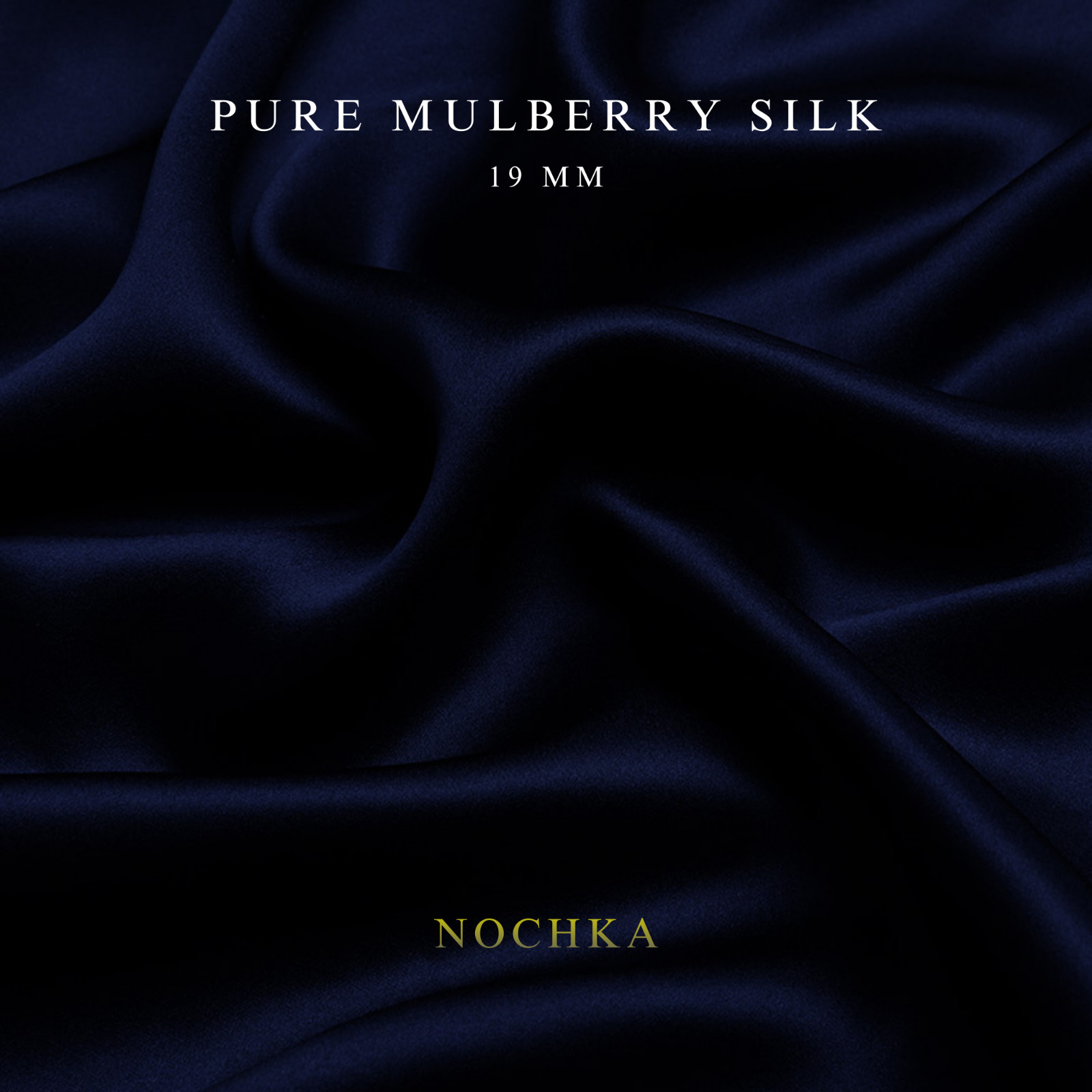 Midnight Blue 100% Pure Mulberry Silk Fabric by the Yard 44\