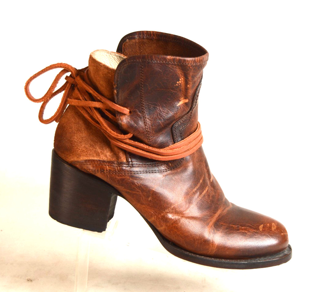 Freebird by Steven Casey Women\'s 8 Leather Ankle Boots Booties Brown Freebird by Steven Casey Women\'s 8 Leather Ankle Boots Booties Brown