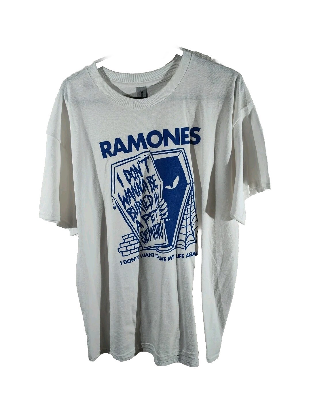 Ramones I Don\'t Wanna To Life My Life Again Rock Band Shirt Size Large White