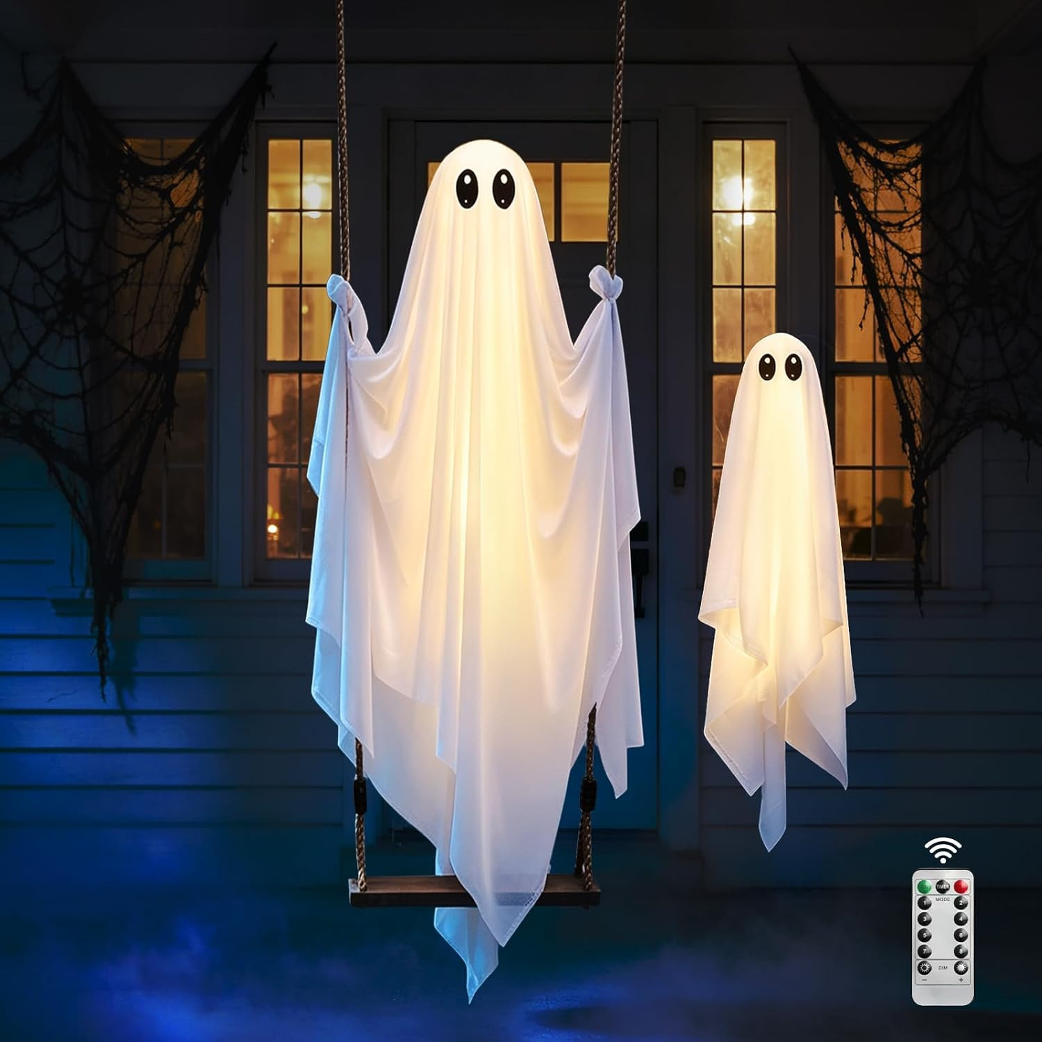 Halloween Decorations Outdoor, 4.3FT Swinging Ghost Hanging Decor Halloween Decorations Outdoor, 4.3FT Swinging Ghost Hanging Decor