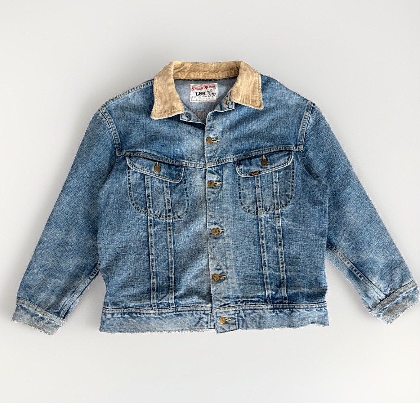 Vintage 60\'s Lee Storm Rider Denim Jacket 101 LJ 46 Regular Union Made USA L