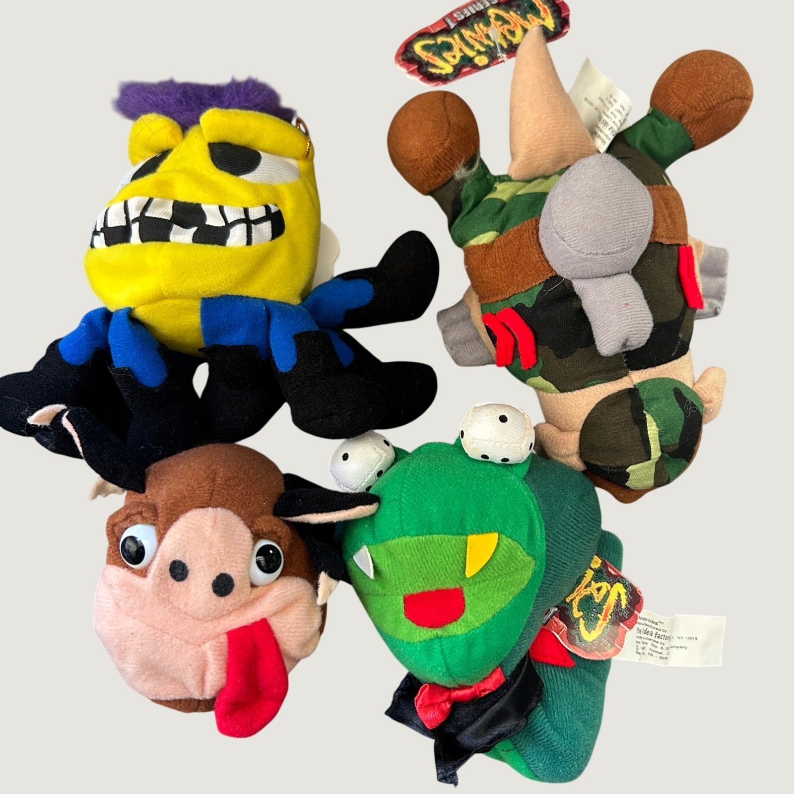 Idea Factory Meanies Series 1 Plush Toy Lot 4 Small kidcore vintage 1997