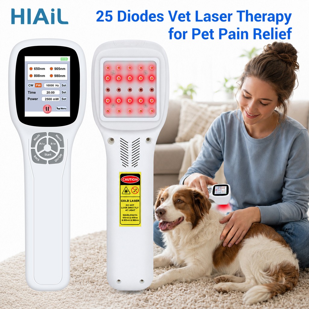 2500mW Pet Cold Laser Therapy 4 Wavelength Dog Cat Horse Joint Pain Relief LLLT