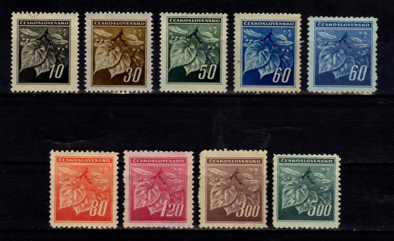 Czechoslovakia sc 256A-262 SG 412-420 Prague Issue Complete Set 1945 MNH