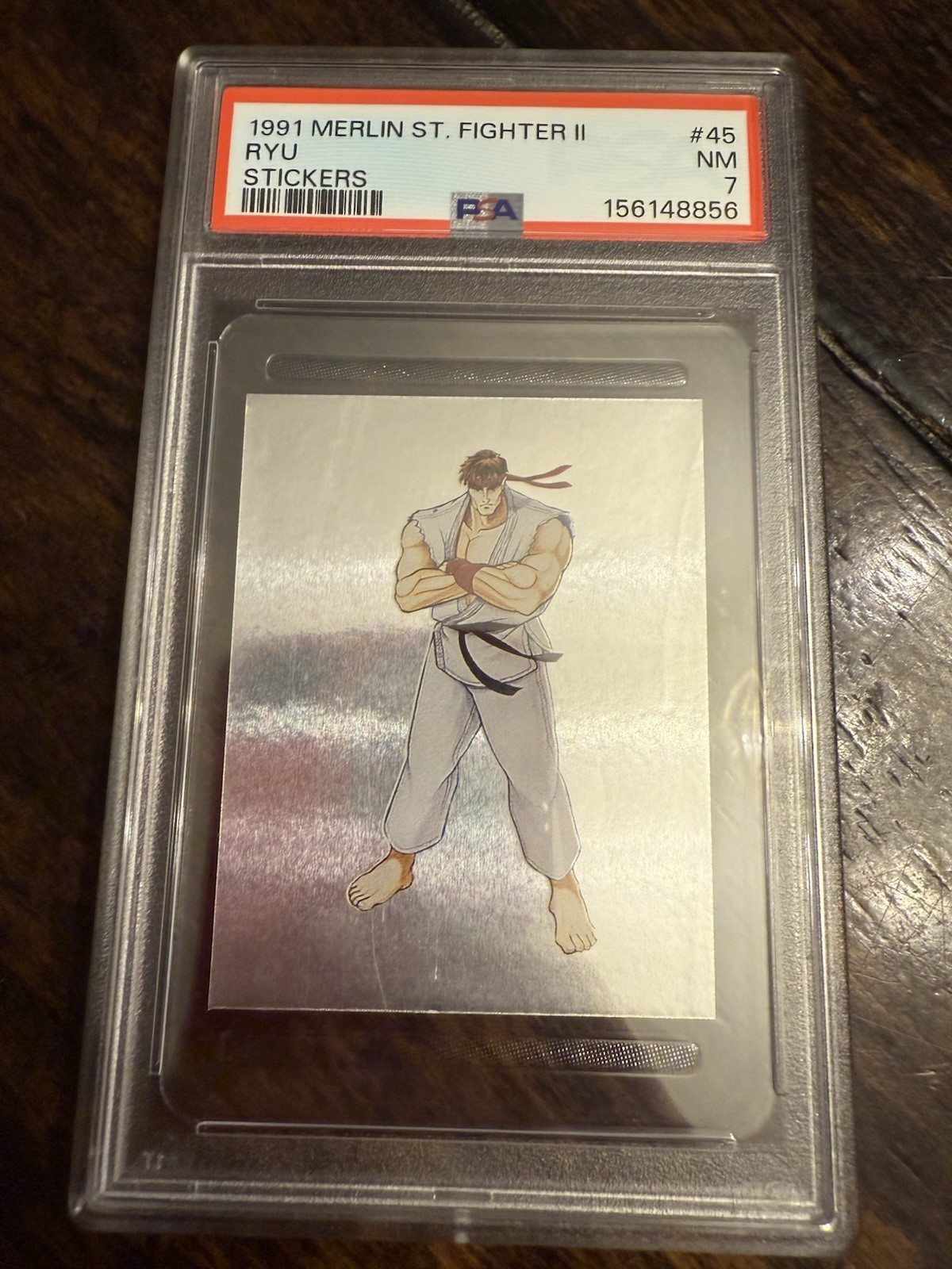 1991 Merlin Super Street Fighter II Ryu #45 Foil PSA 7 Uber Rare 1991 Merlin Super Street Fighter II Ryu #45 Foil PSA 7 Uber Rare