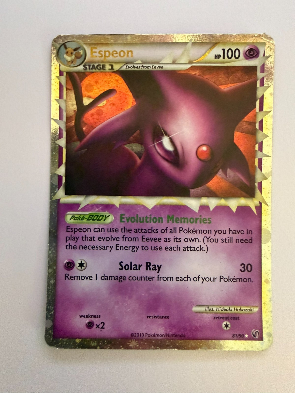Pokemon Espeon Prime 81/90 HGSS Undaunted Ultra Rare Holo 2010
