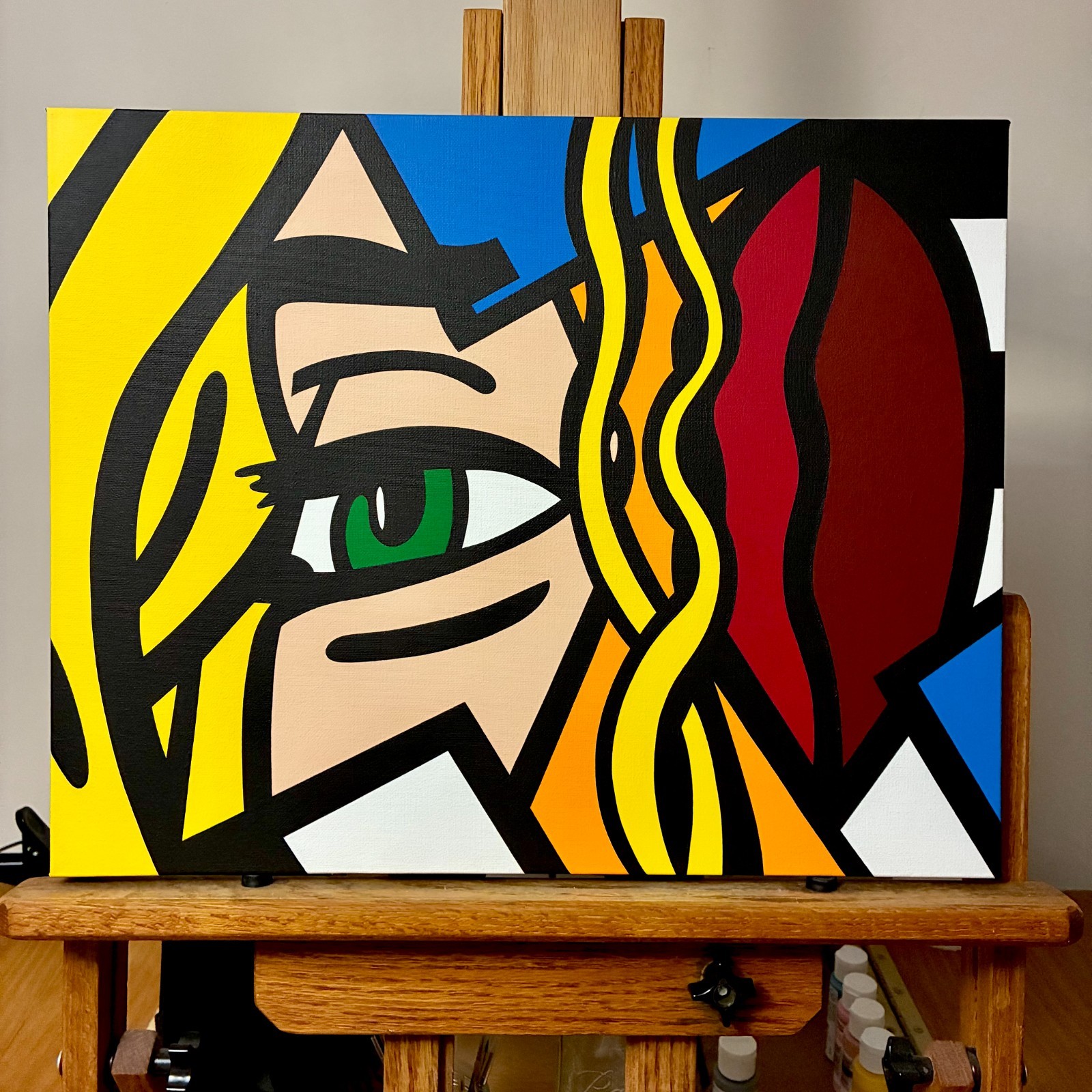 THE SECRET original modern pop art hand painted acrylic painting on canvas