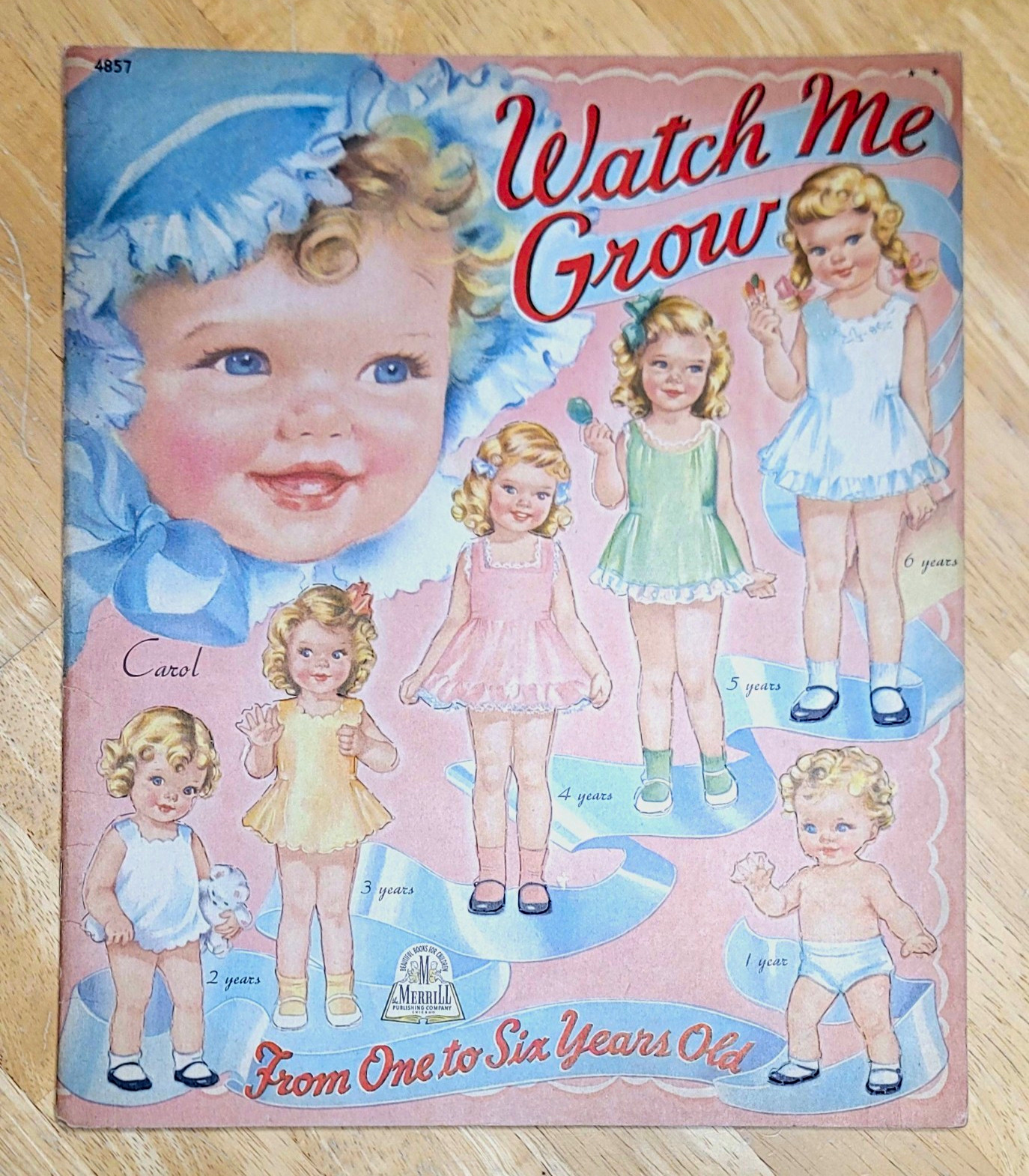 NOS 1944 Merrill Publishing Watch Me Grow From 1-6 Years Paper Doll Book Uncut  