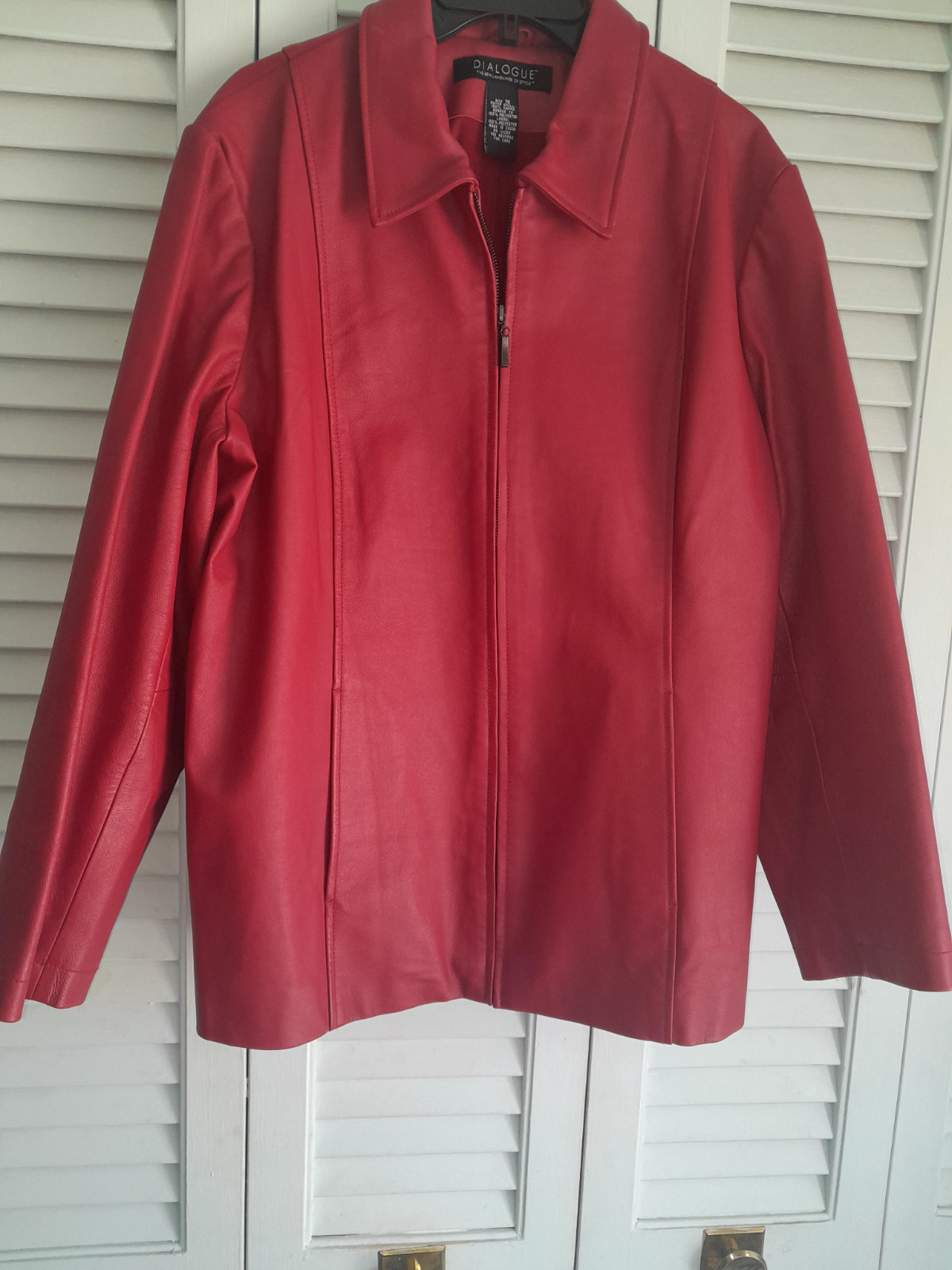 DIALOGUE RED FAUX LEATHER NAPPA SIZE 1X JACKET
