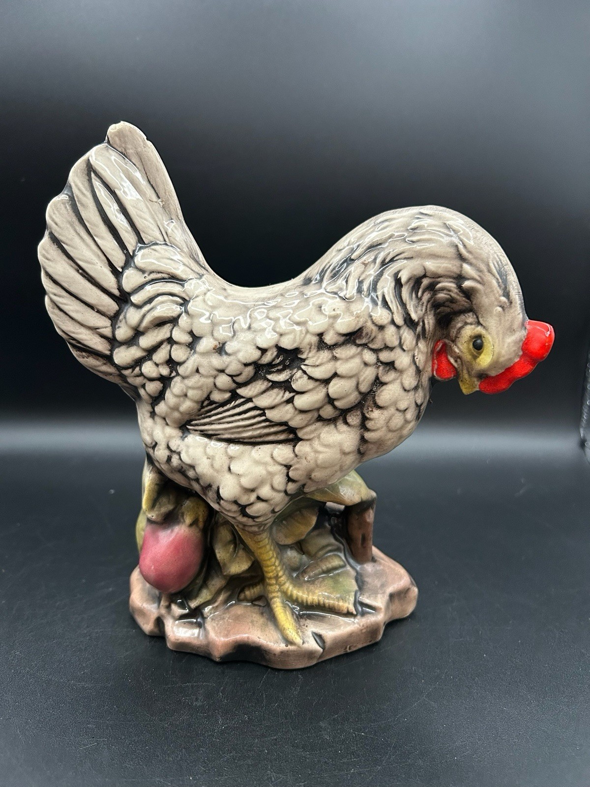 VTG Daytona Craftsman Ceramic Hen Chicken Figurine Hand Painted Farmhouse Decor