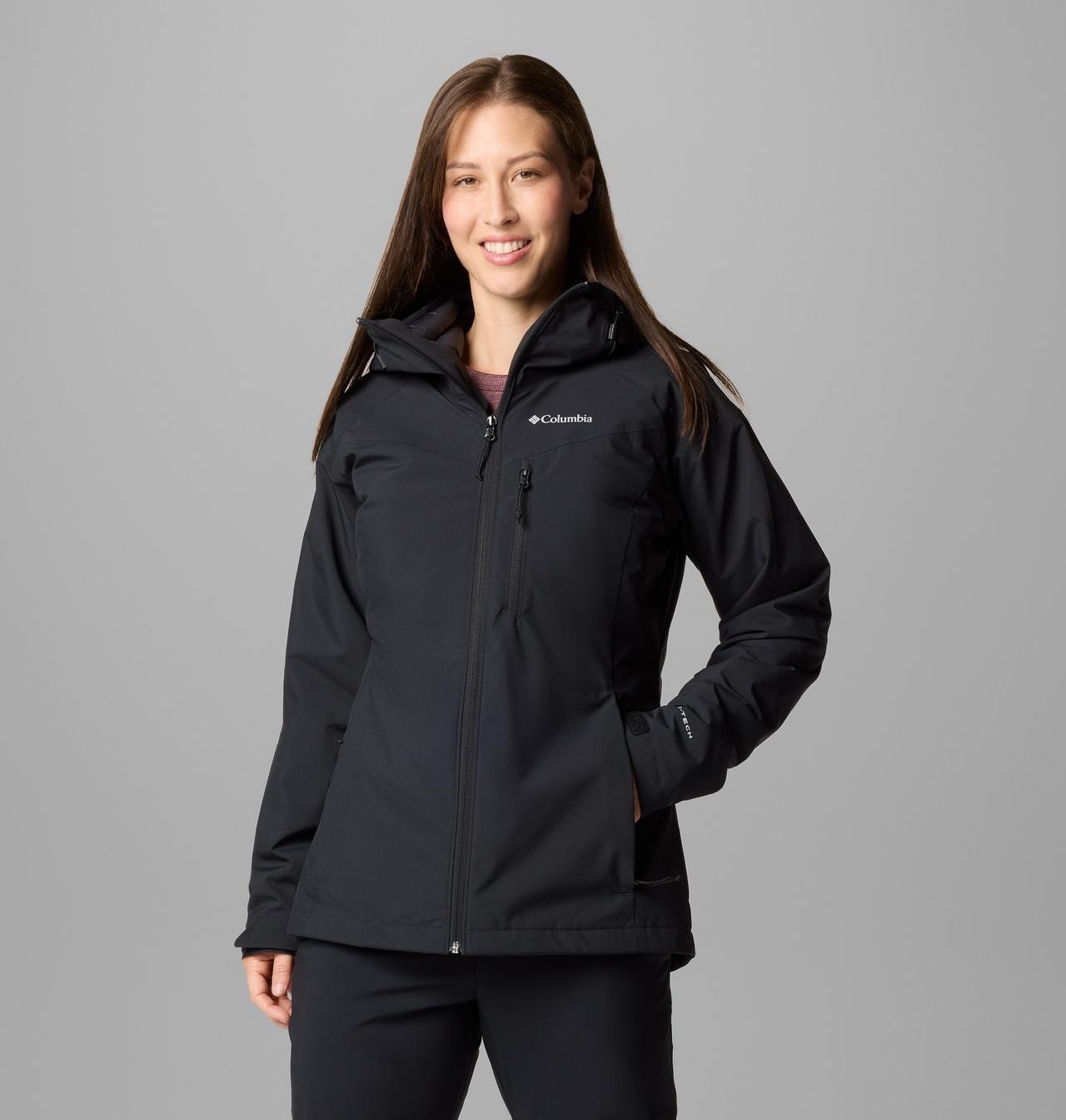 Columbia Women\'s Oak Ridge II Interchange Jacket Black Omni-Tech NWT Sz L Columbia Women\'s Oak Ridge II Interchange Jacket Black Omni-Tech NWT Sz L