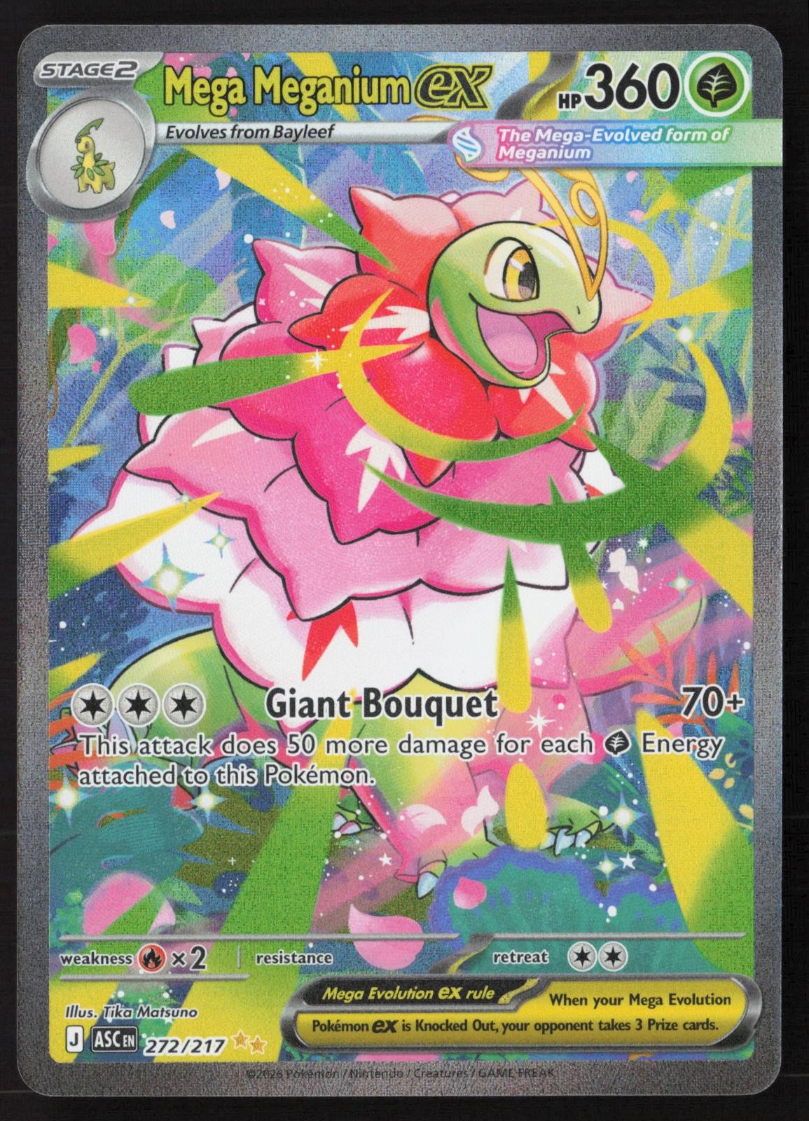 Mega Meganium ex Special Illustration Rare 272/217 Pokemon Ascended Heroes NM Mega Meganium ex Special Illustration Rare 272/217 Pokemon Ascended Heroes NM