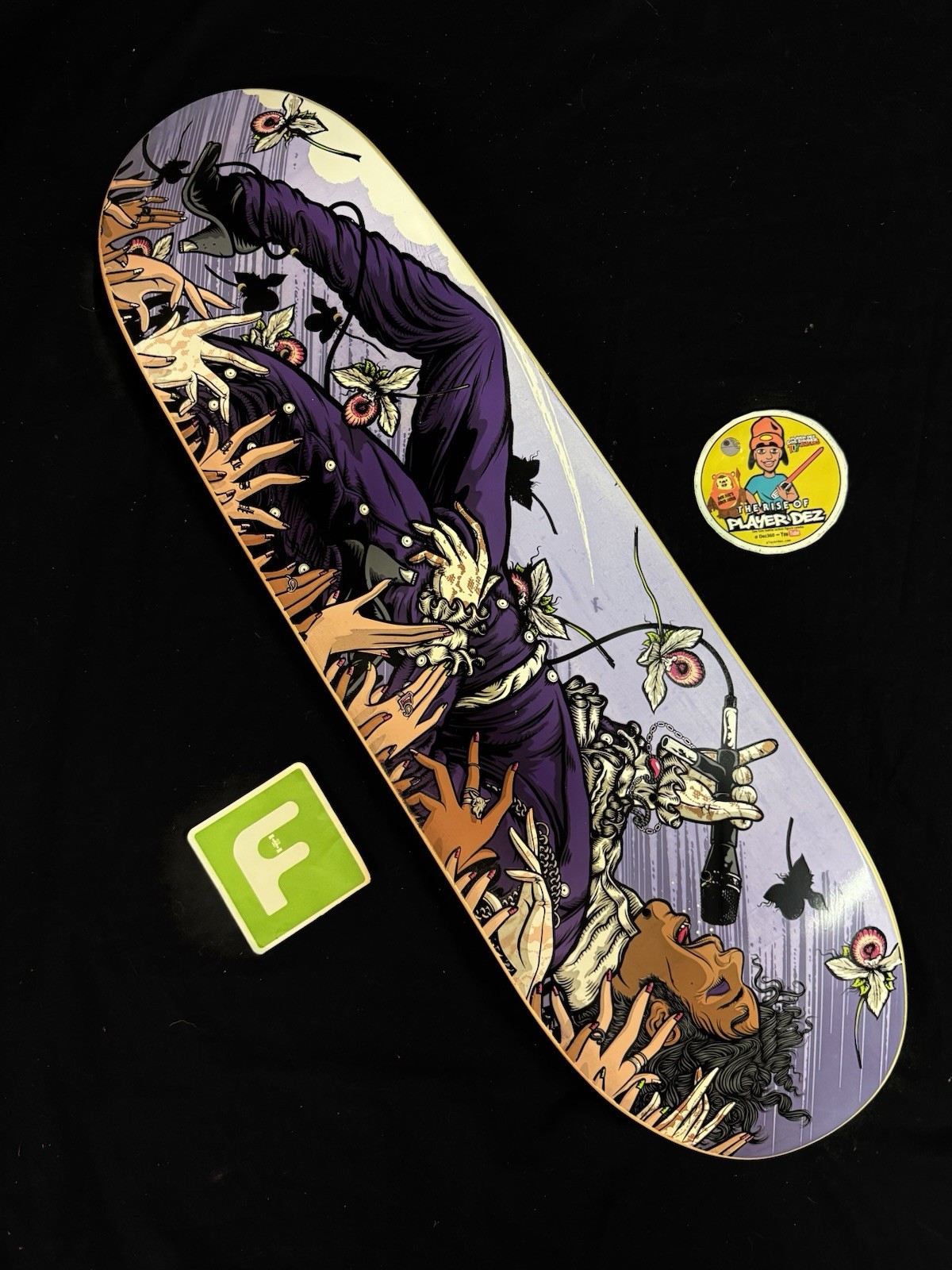 SUPER RARE Paisley Chemtrails Prince Purple Rain Skateboard Deck Sean Cliver SUPER RARE Paisley Chemtrails Prince Purple Rain Skateboard Deck Sean Cliver