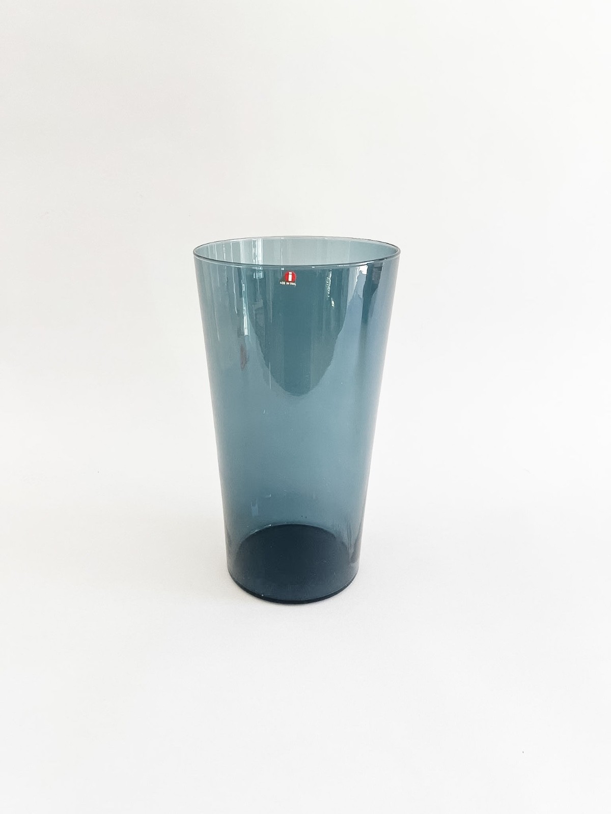Iittala Finland, 1960's Timo Sarpaneva Smoky Blue Glass Vase, MCM