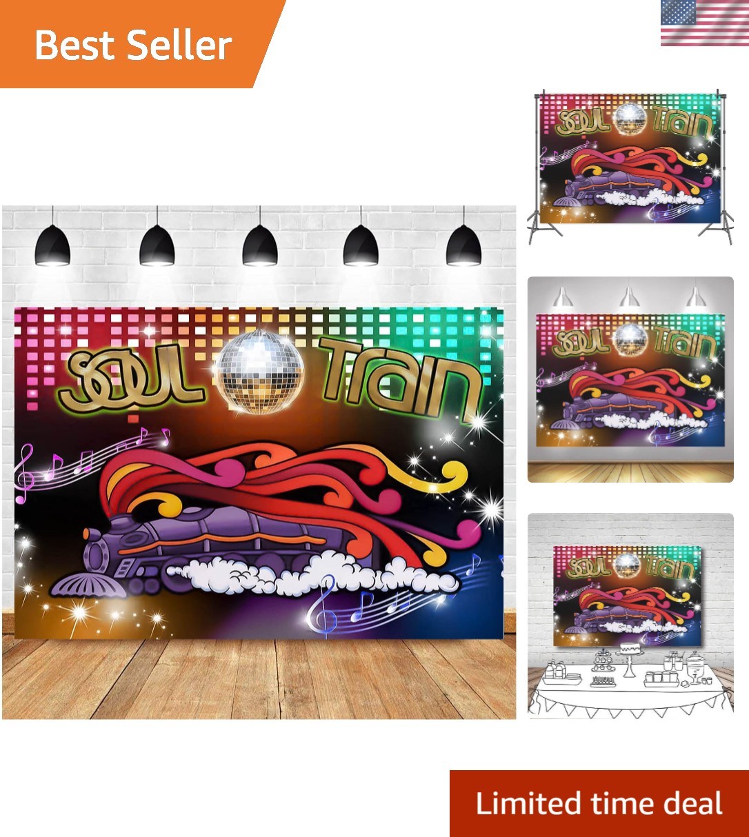 Lightweight 5x3ft Disco Theme Photography Backdrop - Perfect for Parties