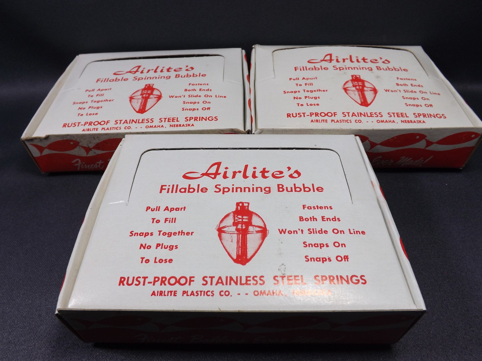 (36) Airlite's Fillable Spinning Bubbles Model A 810 A Vintage Fishing Bobbers